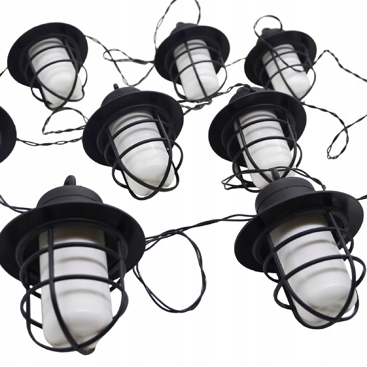 Stožiarová solárna lampa, čierna, 11,5 cm, 10 ks.